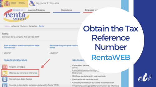 site of rentaweb where you can get the tax reference number