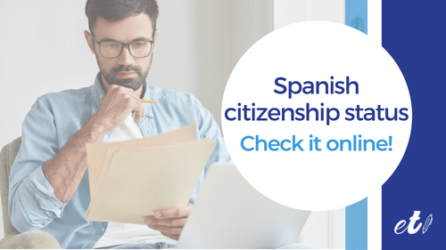 man checking his Spanish citizenship status online