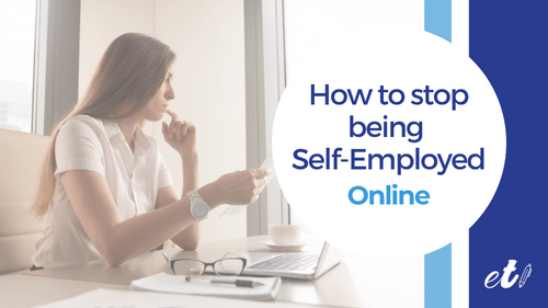 woman searching how to stop being self-employed