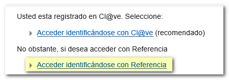access with Cl@ve or reference