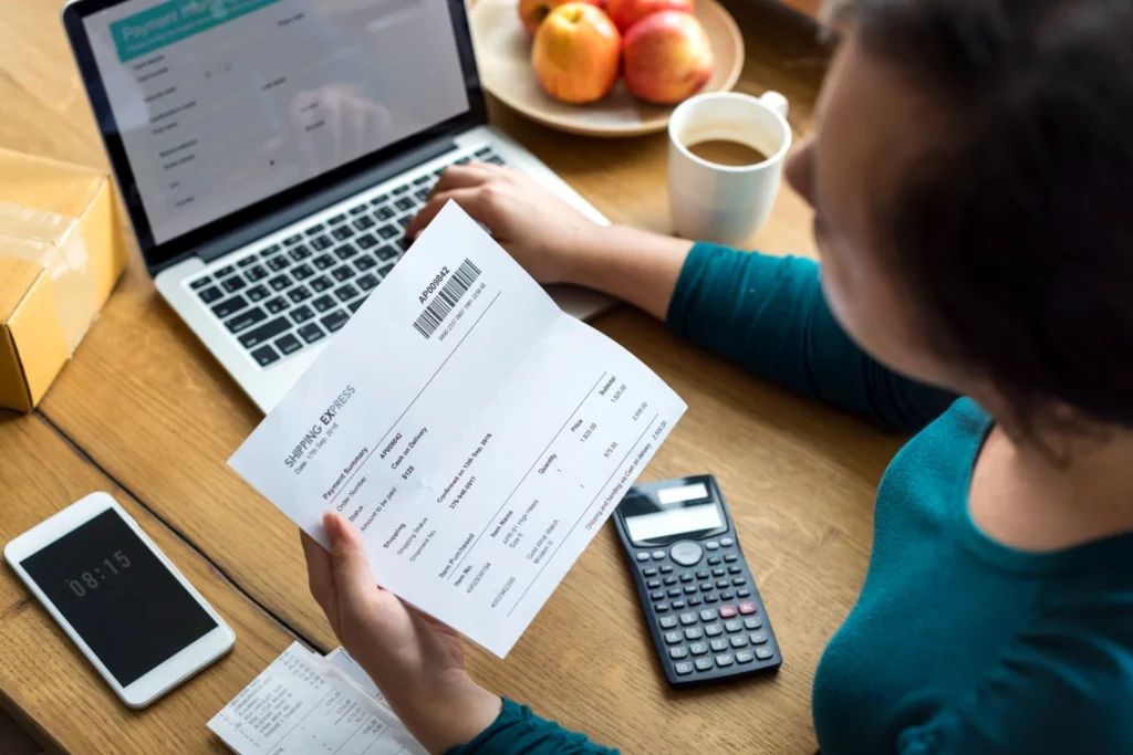 woman doing her income tax return in spain