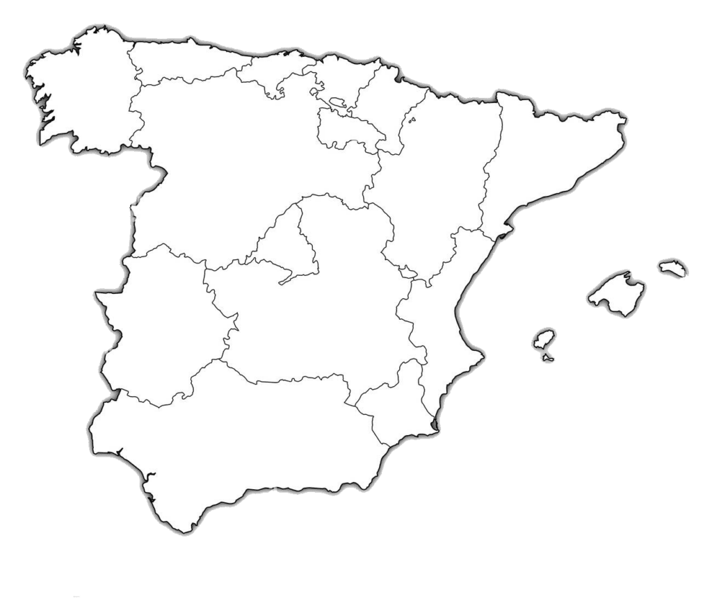 White Spain Map