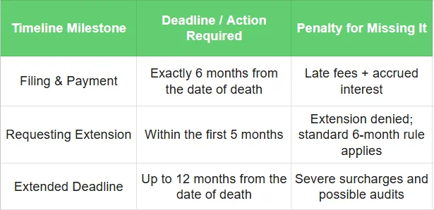 Timeline milestione - inheritance tax in spain