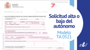 modelo ta0521 solicitud alta o baja del autonomo