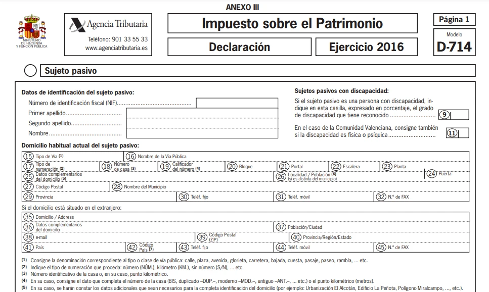 Modelo 714 en PDF